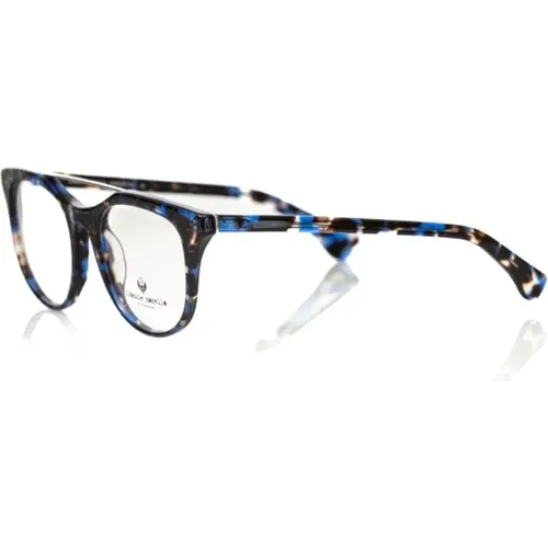 Geometrische Wayfarer Brille Blau Havana , Herren, Größe: ONE Size - Frankie Morello - Modalova