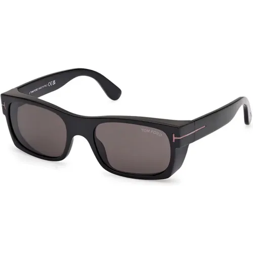 Schwarze Sonnenbrille mit grauen Gläsern - Tom Ford - Modalova