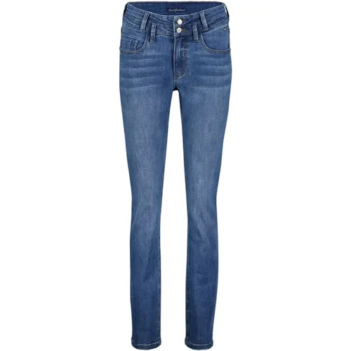 Dunkle Slim Fit Jeans , Damen, Größe: S - Red Button - Modalova