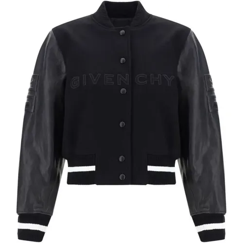 Bomber Jackets, female, , Size: XS Wool College Jacket with Snap Button - Givenchy - Modalova