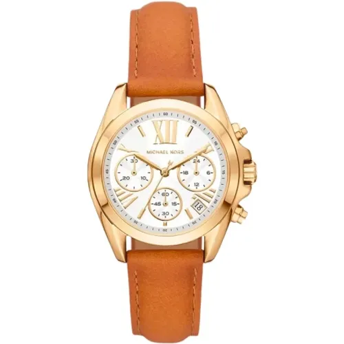 Goldene Damen Quarzuhr mit Lederarmband - Michael Kors - Modalova