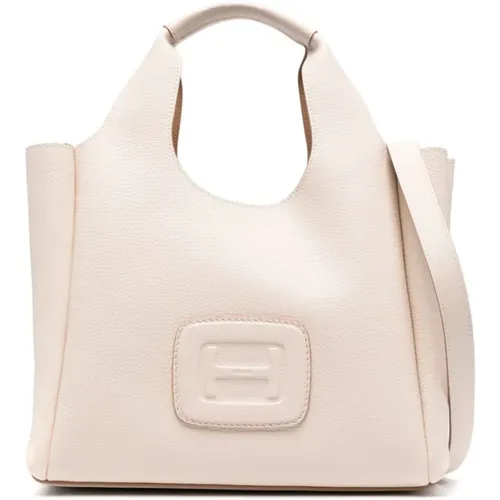 Grained Leather Shoulder Bag , female, Sizes: ONE SIZE - Hogan - Modalova