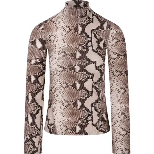 Python Print Flare Sleeve Turtleneck , female, Sizes: L, S, XS, M - Stella Mccartney - Modalova