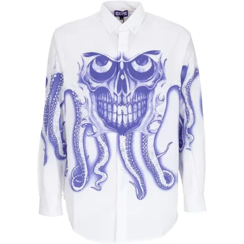 Skull Langarm Streetwear Shirt , Herren, Größe: L - Octopus - Modalova