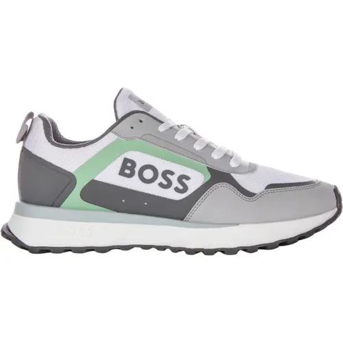 Green White Mesh Runner Shoes , male, Sizes: 11 UK, 12 UK, 8 UK, 10 UK, 7 UK, 9 UK - Boss - Modalova