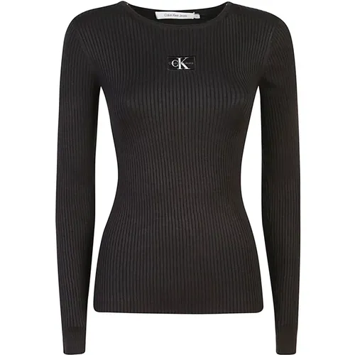 Schwarze Pullover Kollektion , Damen, Größe: XS - Calvin Klein Jeans - Modalova