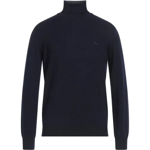 Turtlenecks, male, , Size: S men's sweater with tone-on-tone logo - XXL - Harmont & Blaine - Modalova