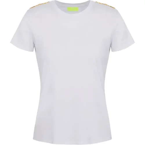 Round Neck T-Shirt , female, Sizes: L - Elisabetta Franchi - Modalova