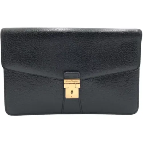 Pre-owned Clutches, female, , Size: ONE SIZE Pre-owned Leather clutches - Salvatore Ferragamo Pre-owned - Modalova