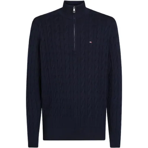 Turtlenecks, male, , Size: L Half Zip Sweatshirt Classic Style - Tommy Hilfiger - Modalova