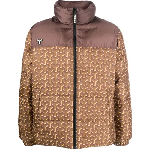 Down Jackets, male, , Size: M Brown Padded Reversible Outerwear - YES I AM - Modalova