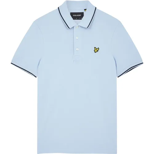 Gestreiftes Poloshirt,Tipped Polo Shirt,Schwarzes Polo-Shirt mit Kontrast - Lyle & Scott - Modalova