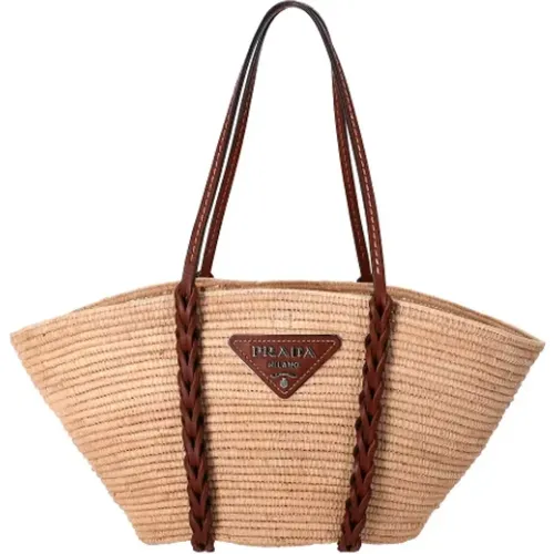 Pre-owned Tote Bags, female, , Size: ONE SIZE Pre-owned Raffia prada-bags - Prada Vintage - Modalova