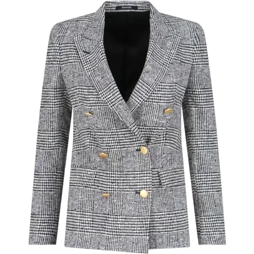 Double-Breasted Grey Jacket , female, Sizes: XS, M, L - Tagliatore - Modalova