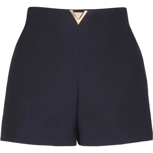 Wool Silk Shorts V Gold , female, Sizes: S, M, XS - Valentino Garavani - Modalova