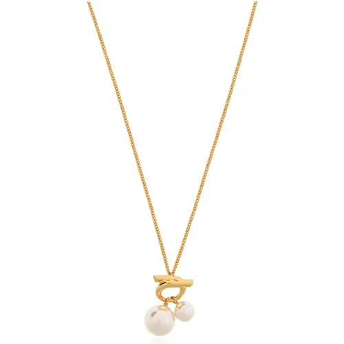 Necklaces, female, , Size: ONE SIZE Necklace with pearl pendant - Salvatore Ferragamo - Modalova