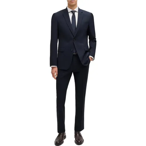 Single Breasted Suits, male, , Size: 3XL Elegant Men's Suit Set - Hugo Boss - Modalova