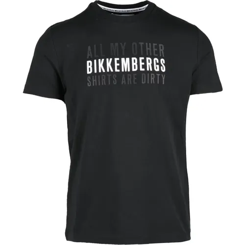 Schwarzes T-Shirt für Männer , Herren, Größe: M - Bikkembergs - Modalova