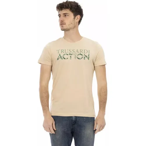 Cotton T-Shirt with Front Print , male, Sizes: L, XL - Trussardi - Modalova