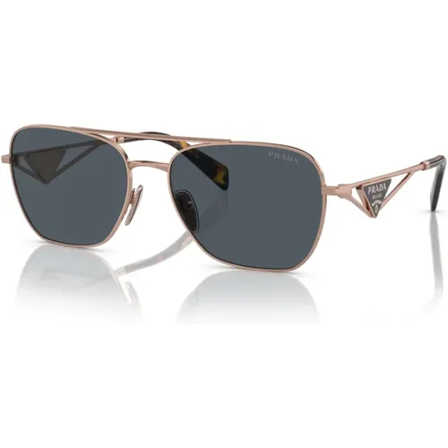 Rose Gold/Dark Grey Sunglasses , female, Sizes: 59 MM - Prada - Modalova
