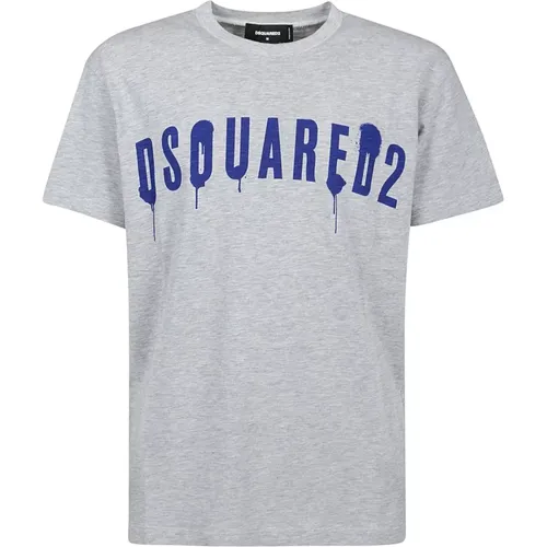 Grigio Regular Fit T-Shirts , male, Sizes: XS - Dsquared2 - Modalova