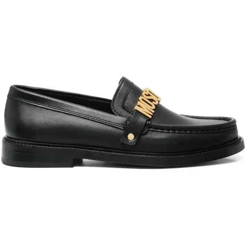 Leather Loafers , female, Sizes: 3 UK - Moschino - Modalova