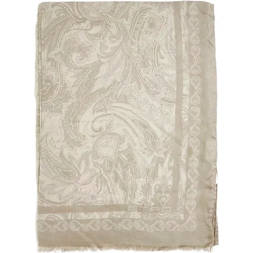 Scarves, male, , Size: ONE SIZE Paisley Silk Cashmere Scarf - ETRO - Modalova