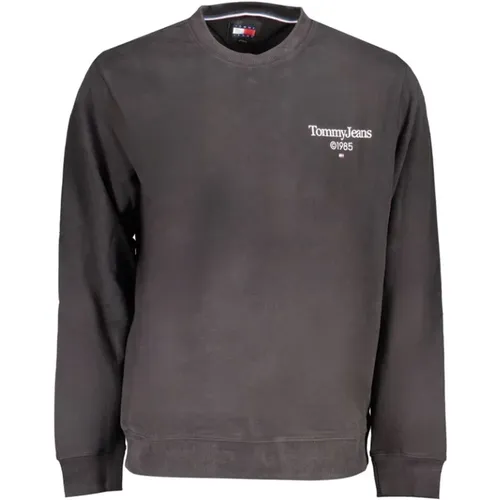 Sweatshirts, male, , Size: XL Cotton Sweatshirt, Round Neck, Logo Print - Tommy Hilfiger - Modalova