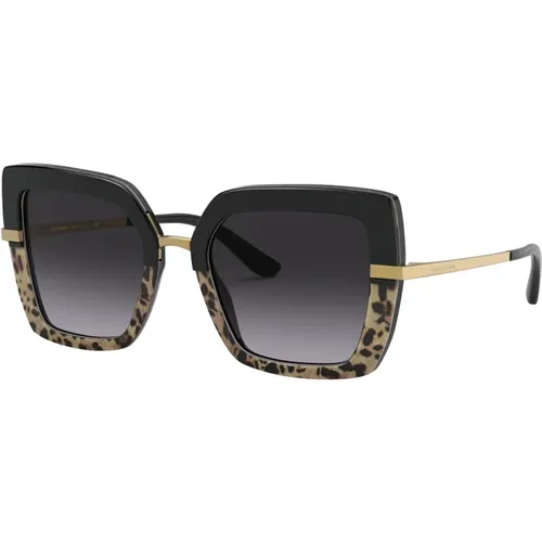 Halbdruck Sonnenbrille,Half Print Sonnenbrille in Havana - Dolce & Gabbana - Modalova