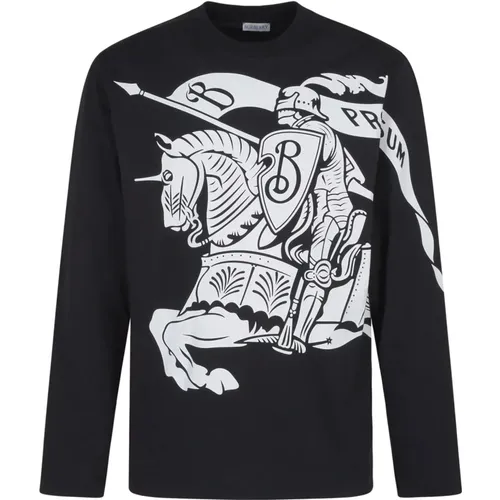 Schwarzer Equestrian Knight Design Sweatshirt - Burberry - Modalova