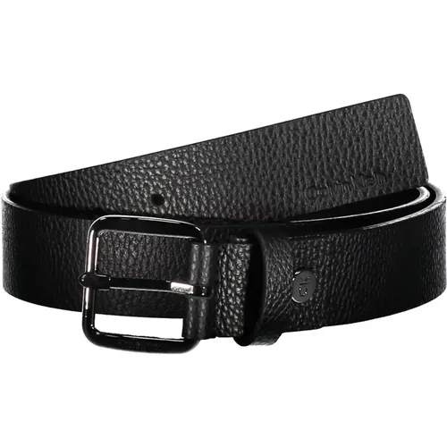 Belts, male, , Size: 90 CM Leather Belt with Metal Buckle - Calvin Klein - Modalova