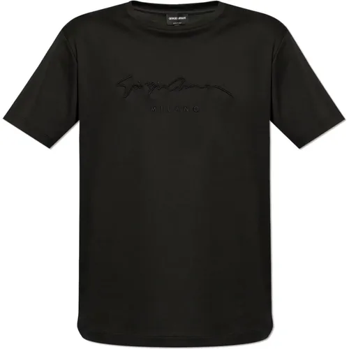 T-Shirt mit Logo , Herren, Größe: XL - Giorgio Armani - Modalova