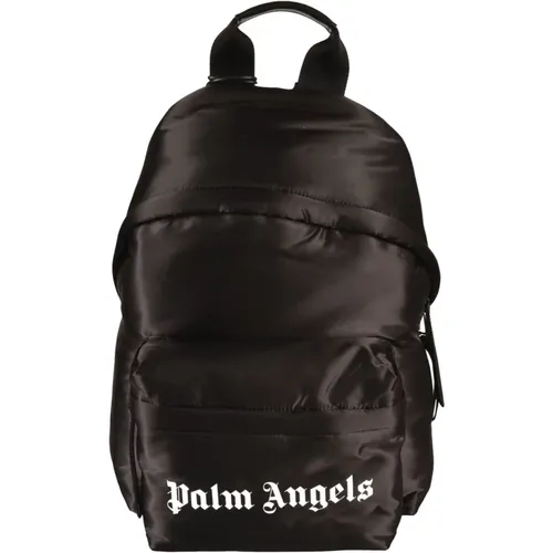 Logo Print Leather Backpack , male, Sizes: ONE SIZE - Palm Angels - Modalova