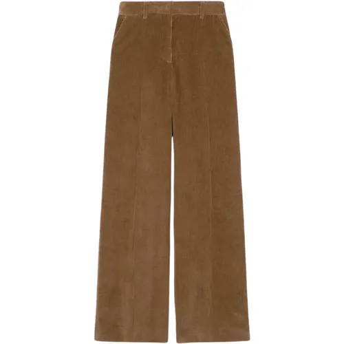 Retro Chic Velvet Wide-Leg Hose , Damen, Größe: 2XS - Max Mara Weekend - Modalova