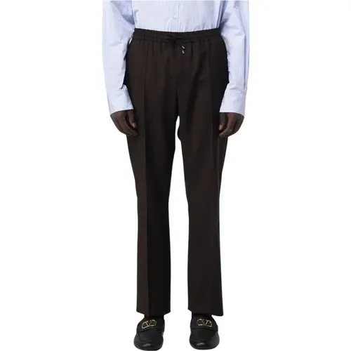 Straight Trousers, male, , Size: L Sophisticated Drawstring Pants - Valentino - Modalova