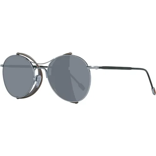 Sunglasses, male, , Size: ONE SIZE Titanium Round Sunglasses with UV Protection - Ermenegildo Zegna - Modalova