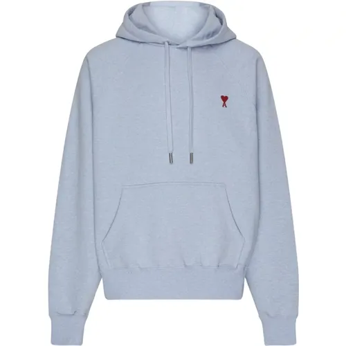 Heart Logo Hoodie in Light , male, Sizes: M, XL, L - Ami Paris - Modalova