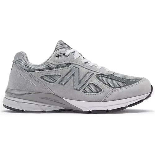 Sneakers, male, , Size: 9 1/2 US 990v4 Grey Silver Running Shoe - New Balance - Modalova