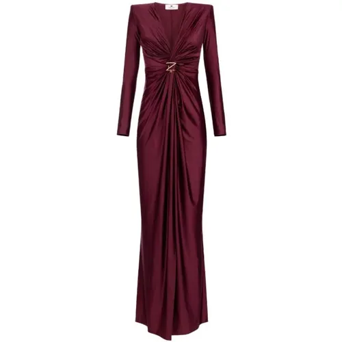 Burgund Maxikleid - Elisabetta Franchi - Modalova