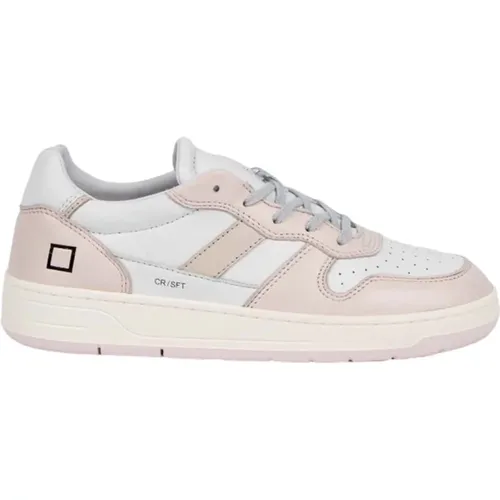 Sneakers, female, , Size: 8 US White and Pink Court 2.0 Sneakers - D.a.t.e. - Modalova