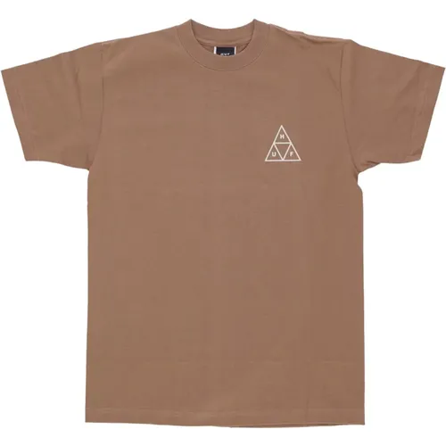 Triangle Tee Camel Kurzarm T-shirt , Herren, Größe: XL - HUF - Modalova