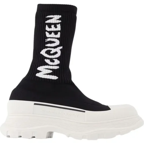 Plateau-Sneakers in Schwarz und Weiß , Damen, Größe: 37 EU - alexander mcqueen - Modalova