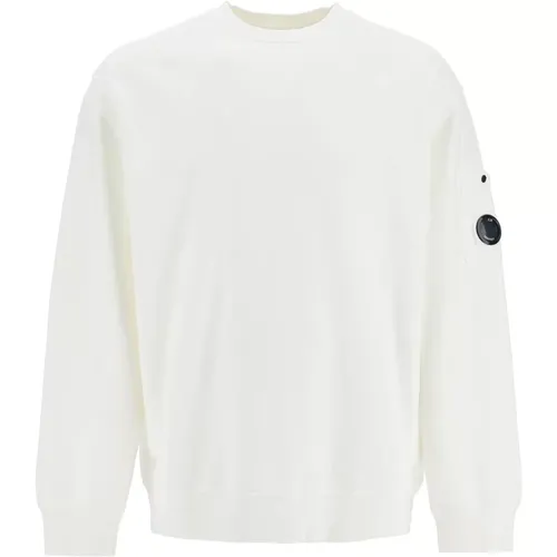 Gebürsteter Baumwoll-Crewneck-Sweatshirt , Herren, Größe: XL - C.P. Company - Modalova