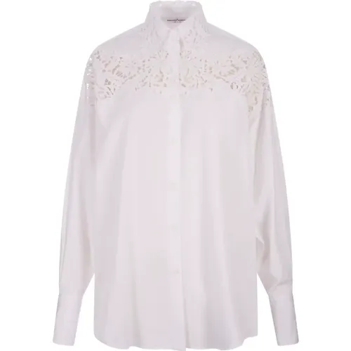 Lace Top Over-Fit Shirt , female, Sizes: 3XS, S, 2XS, XS - Ermanno Scervino - Modalova