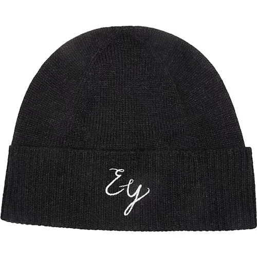 Beanies, unisex, , Size: ONE SIZE Embroidered Wool Beanie Hat - Eleventy - Modalova