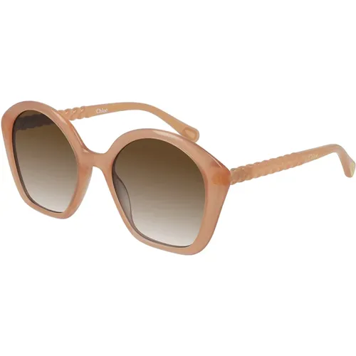 Stilvolle Sonnenbrille Braune Gläser , unisex, Größe: 49 MM - Chloé - Modalova