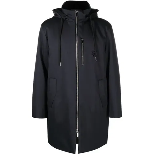 Wool Elegant Caban Coat , male, Sizes: XL - Giorgio Armani - Modalova