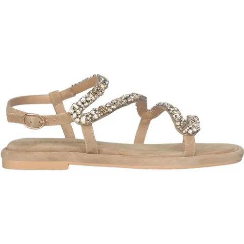 Square toe rhinestone strap sandal , female, Sizes: 4 UK, 3 UK, 6 UK, 7 UK, 5 UK - Alma en Pena - Modalova