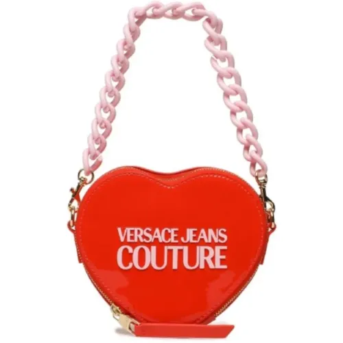 Glossy Heart-shaped Shoulder Bag , female, Sizes: ONE SIZE - Versace Jeans Couture - Modalova