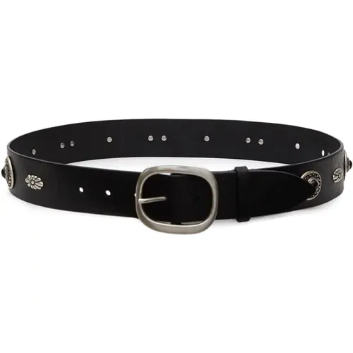 Belts, male, , Size: 100 CM Studded Leather Belt with Buckle Fastening - Isabel marant - Modalova